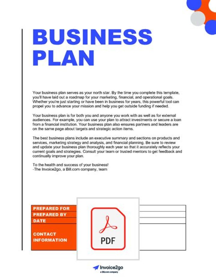 Free Business Plan Example PDF for Startups & Entrepreneurs
