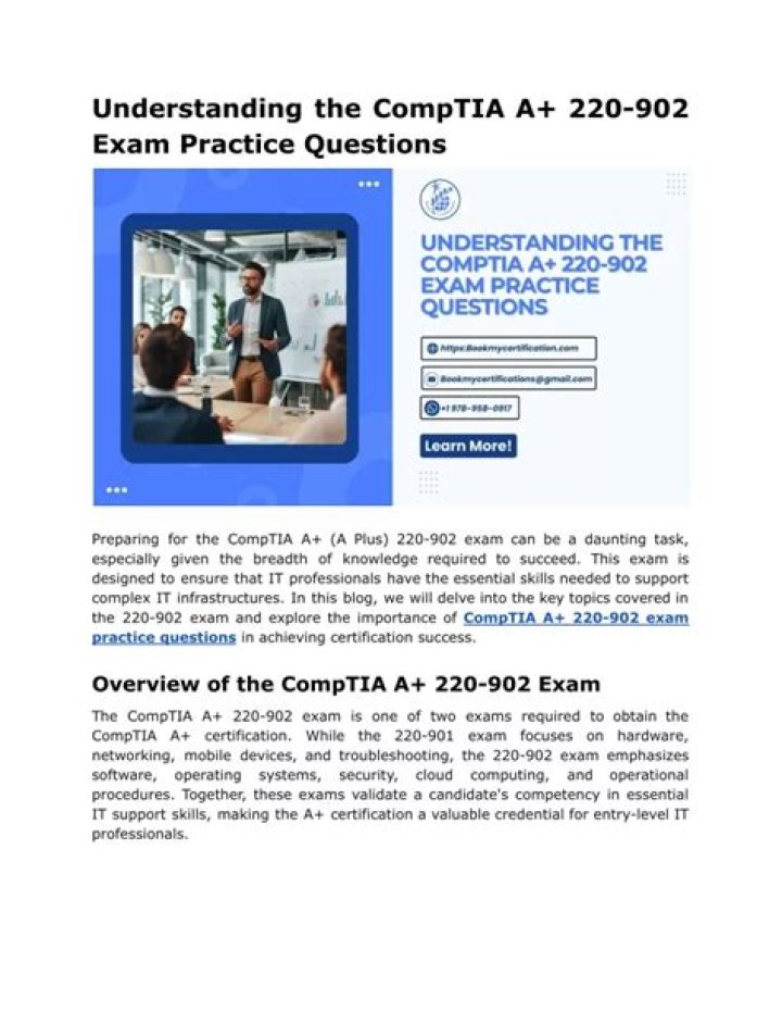 A+ Certification Exam Prep: Exact Questions 220-902 PDF with Answers