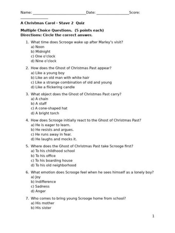Christmas Carol Stave 2 Questions & Answers PDF – Expert Guide