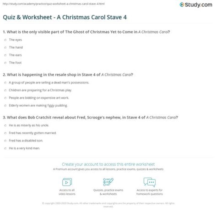 Christmas Carol Stave 4: 4 Questions & Answers PDF for Singing Practice