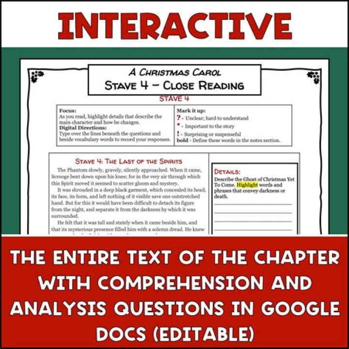 Christmas Carol Stave 4 Questions PDF: Analyze Each Verse