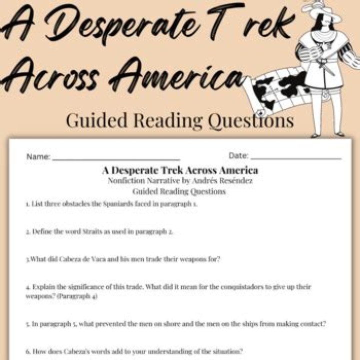 Desperate Trek Across America: Guided Reading Questions PDF for Deep Analysis