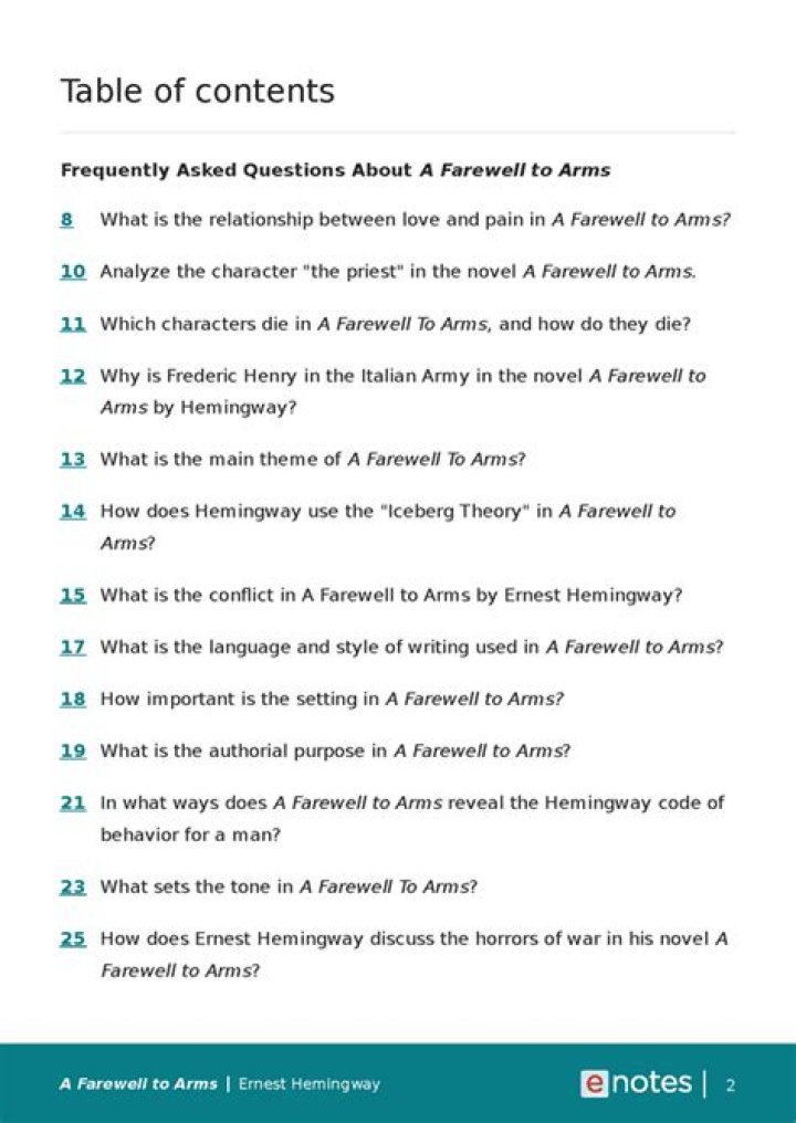 A Farewell to Arms: Key Questions and Insights PDF