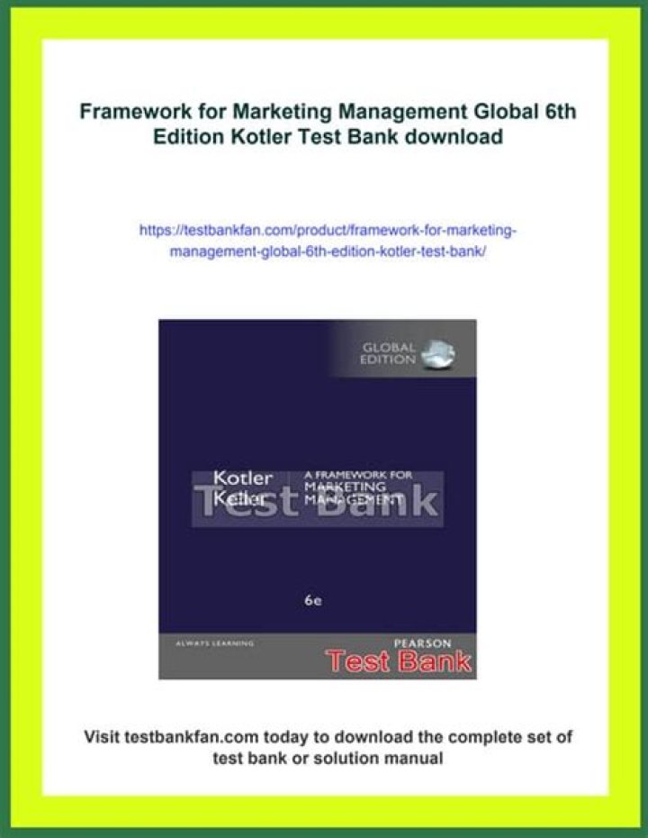 Free 6th Edition Framework for Marketing Management PDF