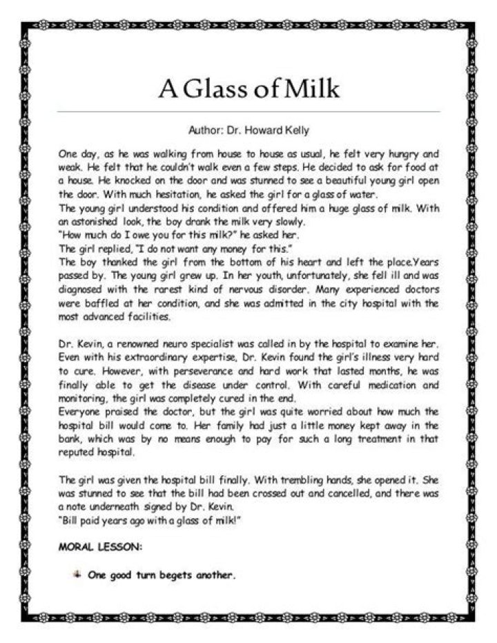 A Glass of Milk Story: Questions & Answers PDF – Perfect for Kids & Readers