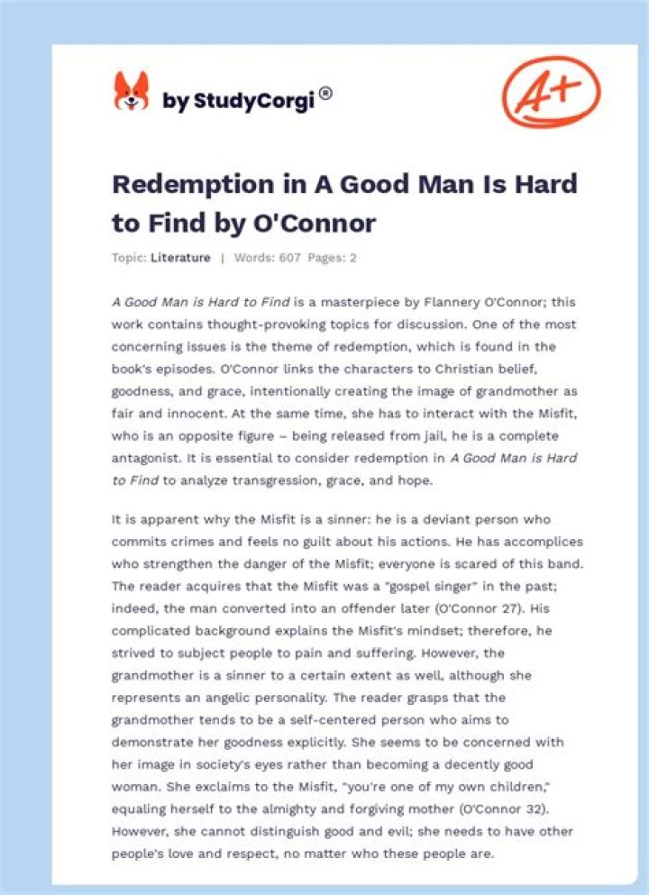 A Good Man Is Hard to Find: PDF Answers & Analysis