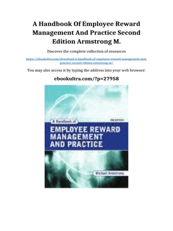 A Handbook of Employee Reward Management and Practice PDF