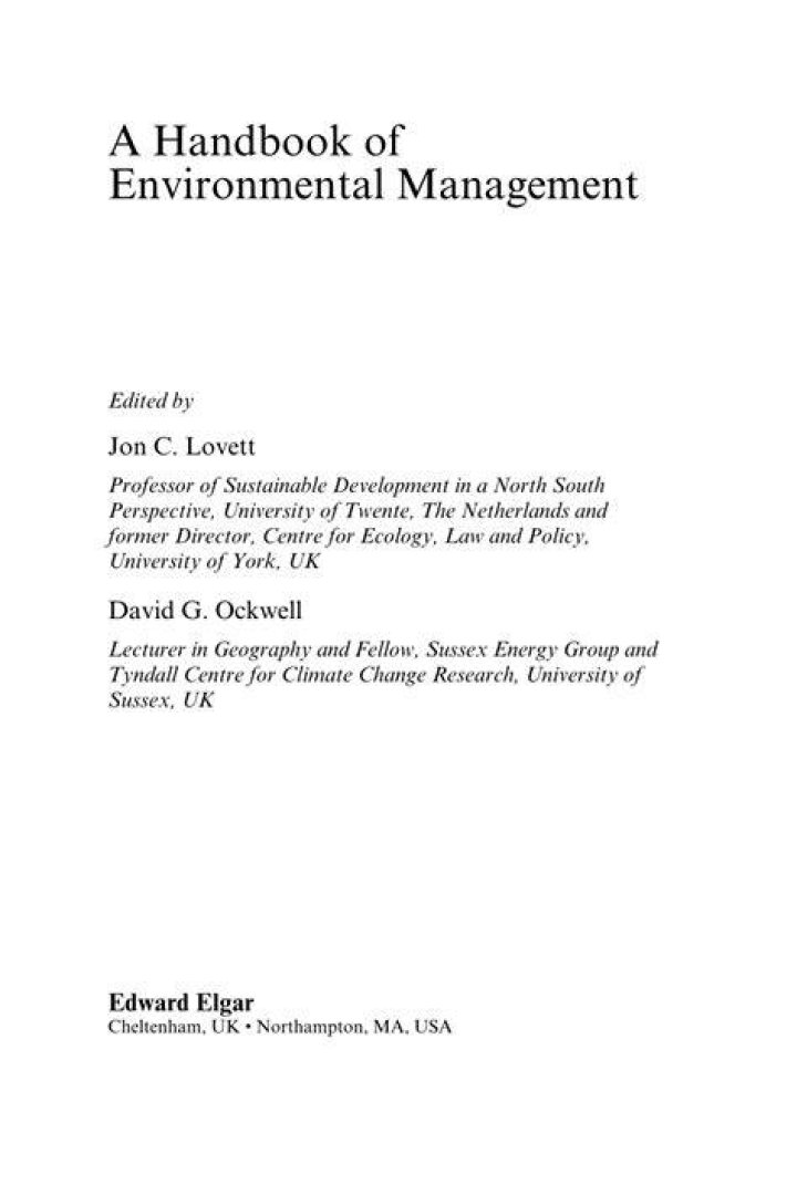 A Handbook of Environmental Management PDF – Essential Guide for Students and Professionals