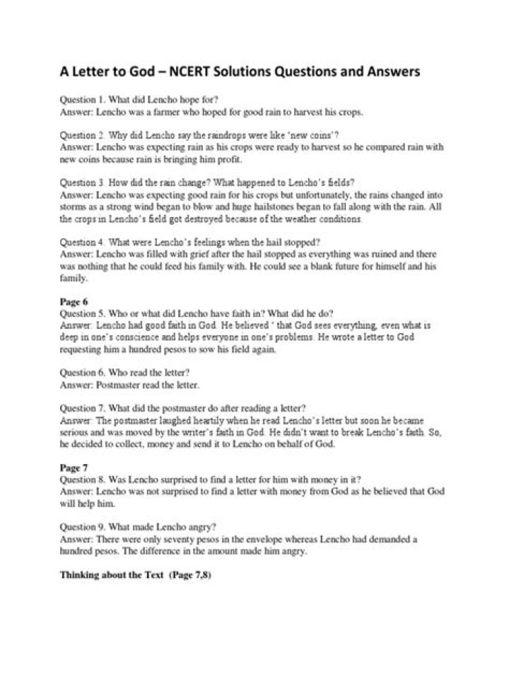 A Letter to God: Questions & Answers PDF Guide