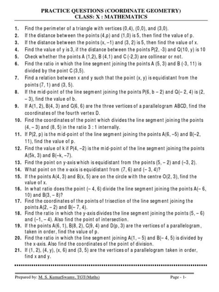 A Level Coordinate Geometry Questions & Answers PDF – Instant Download