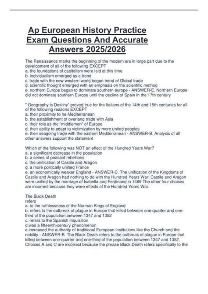 A Level European History Questions & Answers PDF Guide