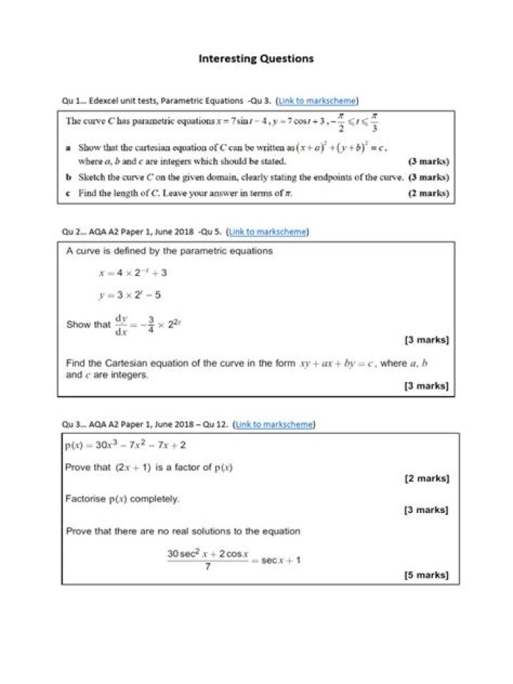 A Level Maths Questions PDF – Practice & Exam Prep