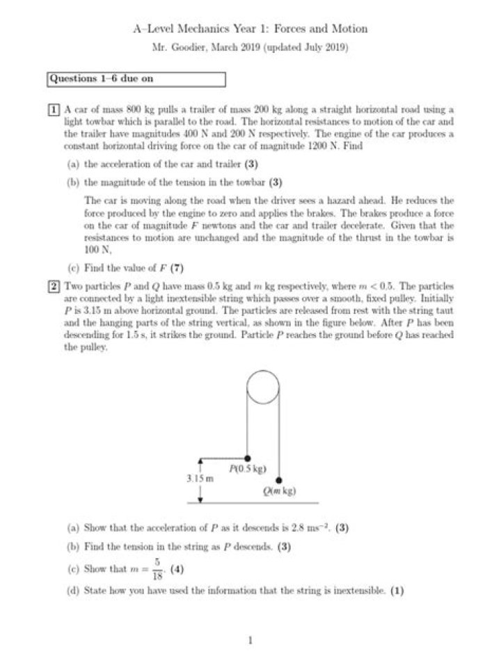 A Level Mechanics Questions PDF: Exam-Ready Practice & Answers