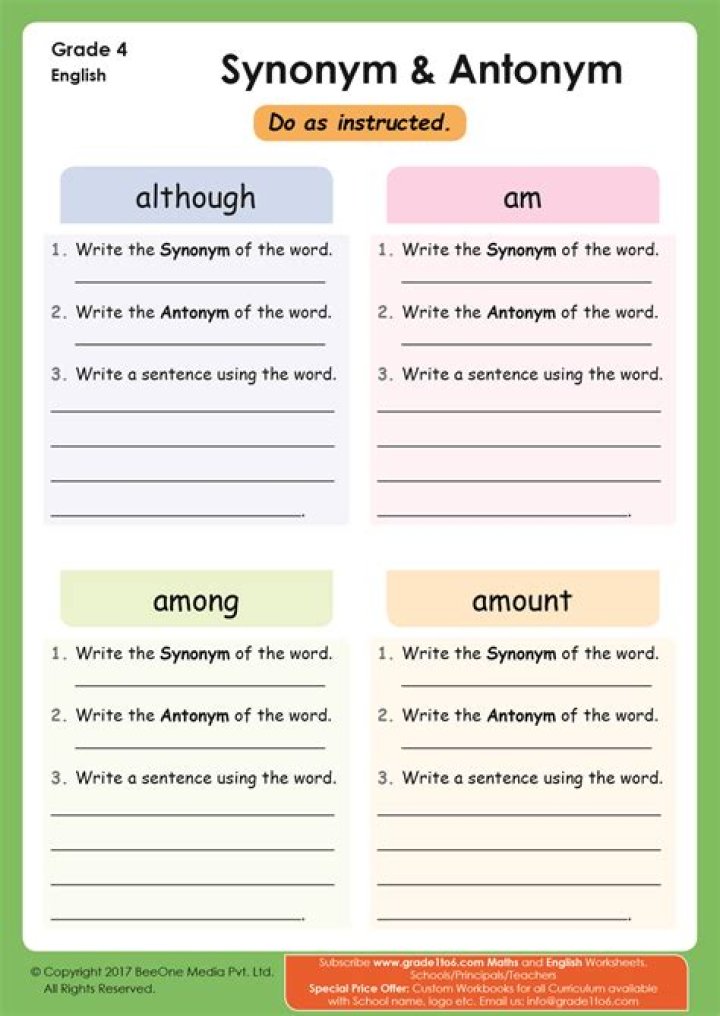Free List of Antonyms PDF – Download Instantly