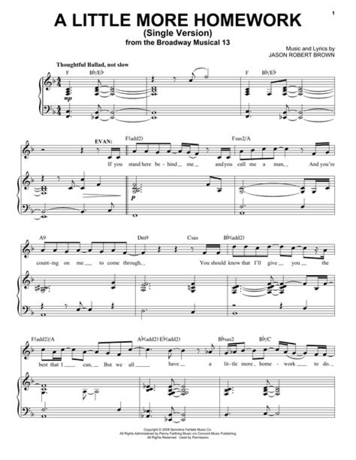 A Little More Homework Sheet Music PDF – Instant Download