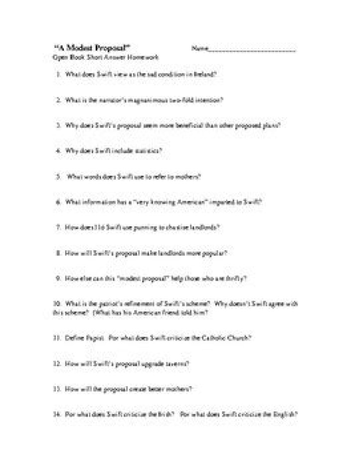A Modest Proposal Answers PDF: Full Analysis & Insights