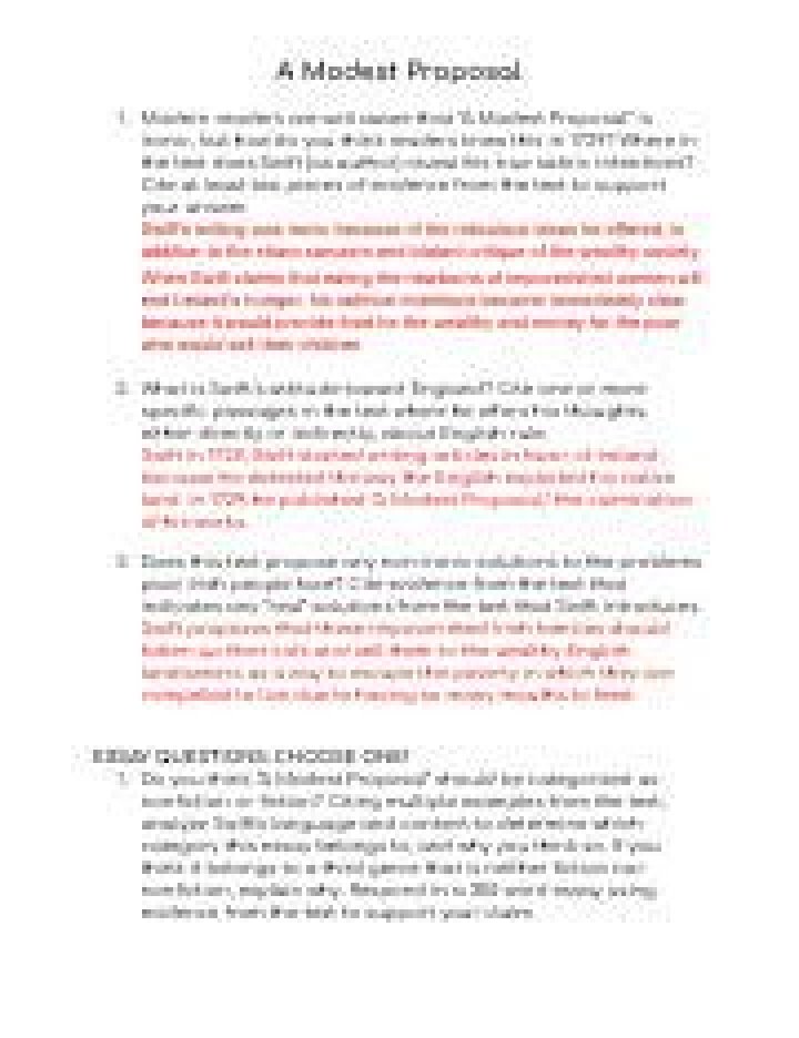 A Modest Proposal: Critical Questions & PDF Analysis