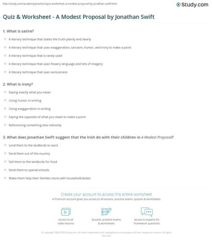 A Modest Proposal Test PDF – Official Evaluation & Analysis