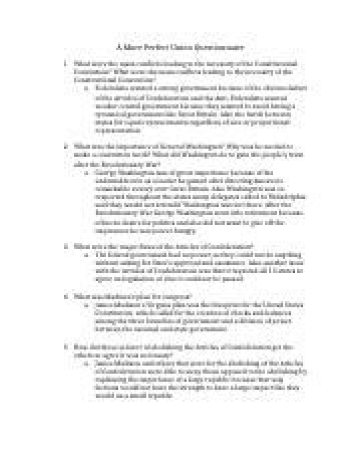 A More Perfect Union: Movie Questions & Answers PDF