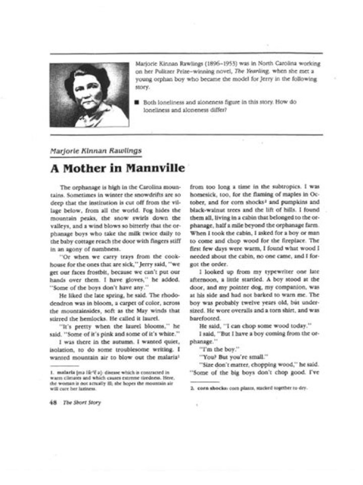 A Mother in Mannville: Key Questions & Answers PDF