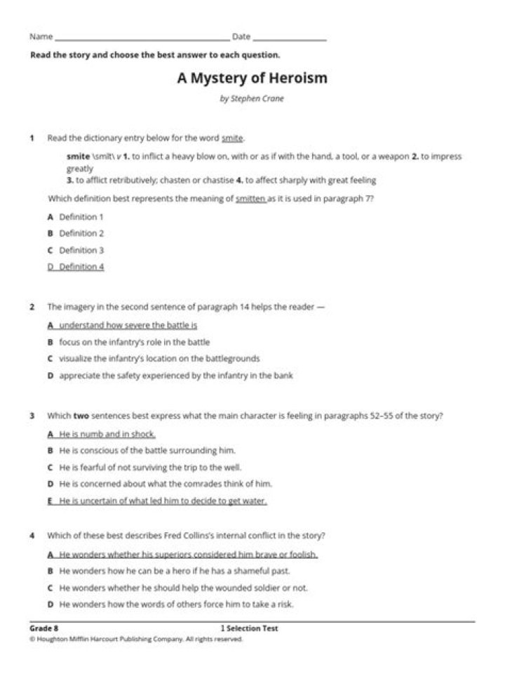 Unraveling a Mystery of Heroism: Questions PDF for Deep Reflection