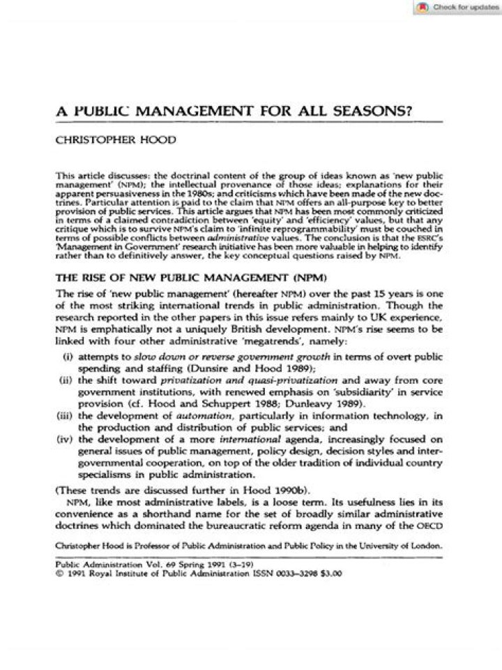 A Public Management for All Seasons: The Ultimate PDF Guide
