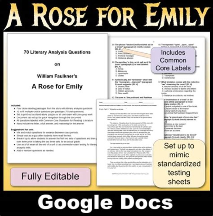 A Rose for Emily Test PDF: Analysis & Study Guide