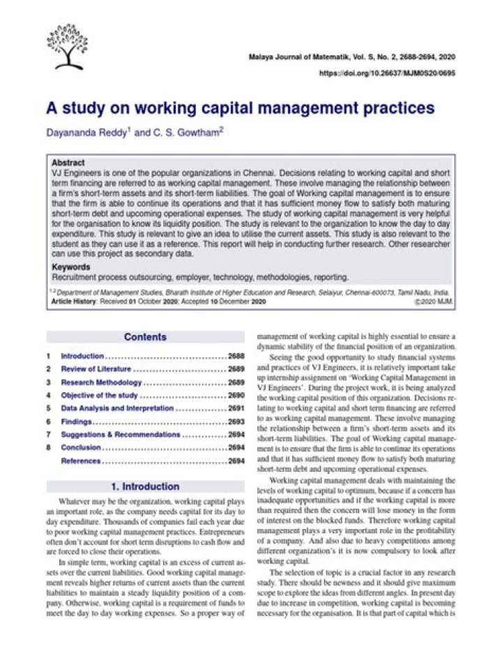 A Study on Working Capital Management PDF: Boost Business Liquidity