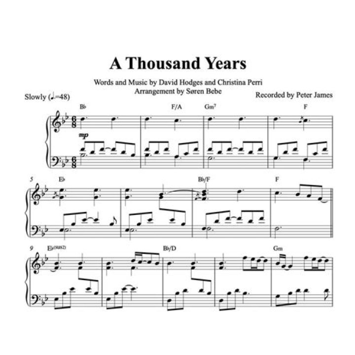 A Thousand Years Piano Sheet Music PDF – Download Free Instant Access