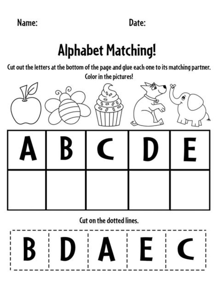 Free A to Z Alphabet Matching Worksheets PDF – Download Now