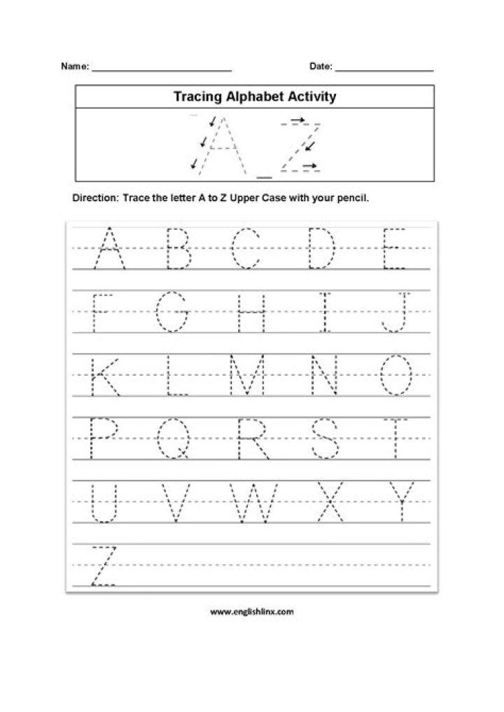 A to Z Alphabet Tracing Worksheets PDF for Kids
