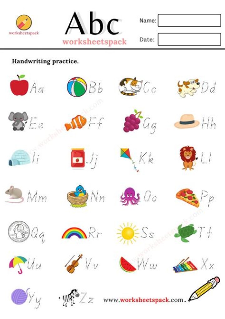 Free A to Z Alphabet Worksheets PDF for Free Download