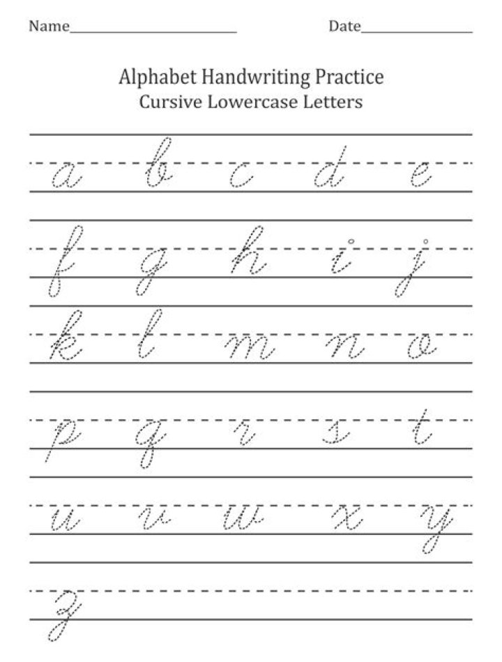 Free A to Z Cursive Writing Worksheets PDF for Instant Download