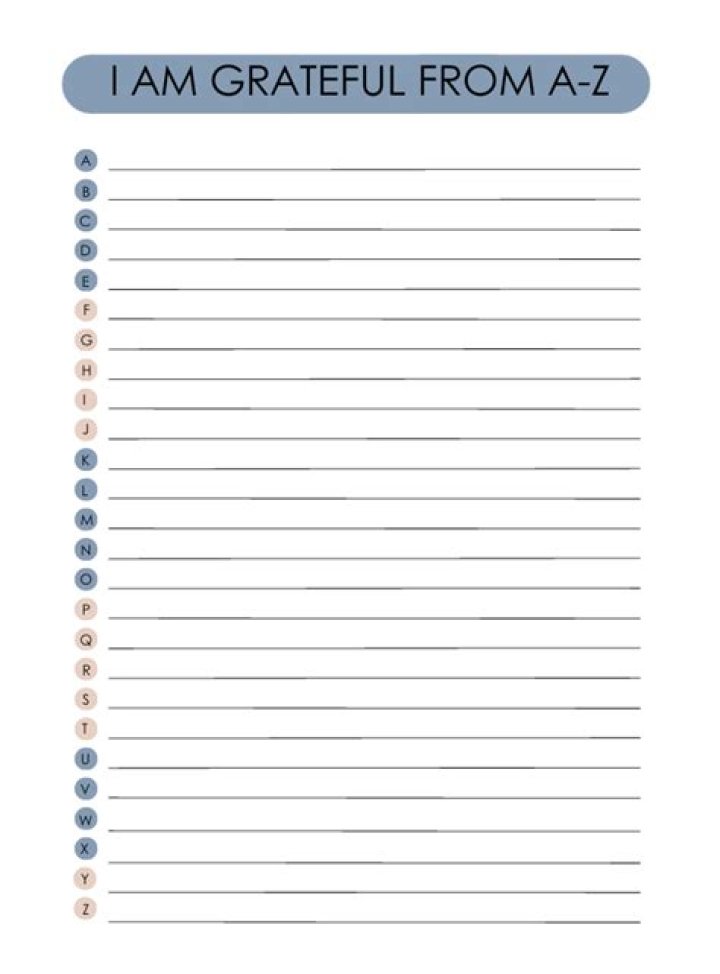 A to Z Gratitude List PDF: Download Daily Positivity & Mindfulness