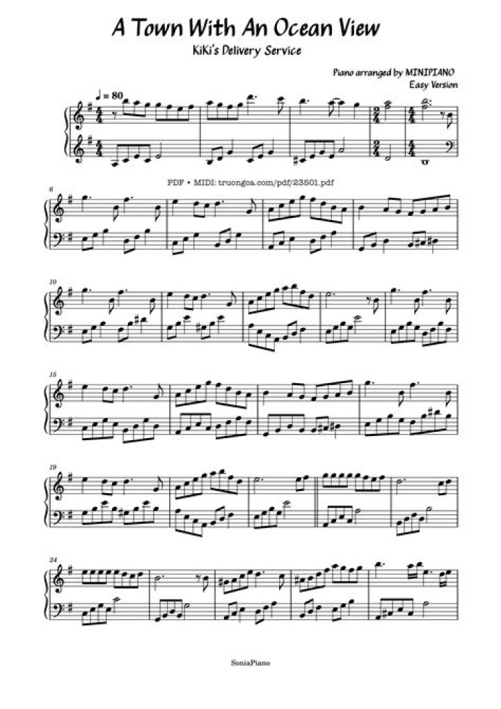 Free Ocean View Piano Sheet PDF – Download Now