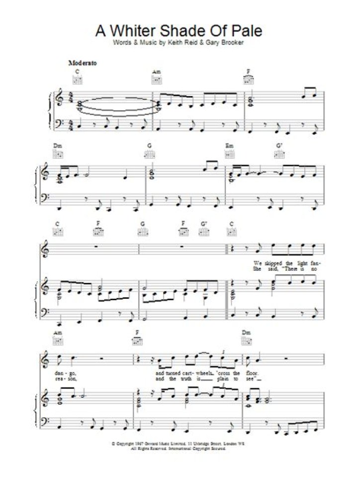 A Whiter Shade of Pale Piano Sheet Music PDF – Crisp & Professional Sheets