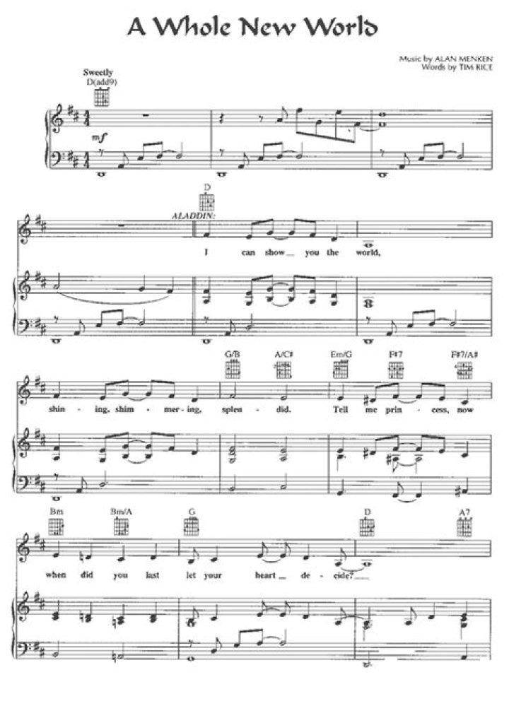 A Whole New World Piano Sheet Music PDF – Download Instantly