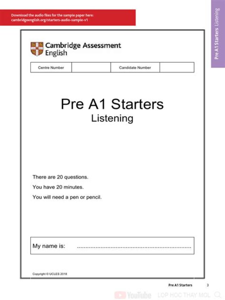 A1 Cambridge English Test PDF: Free Practice & Preparation Guide