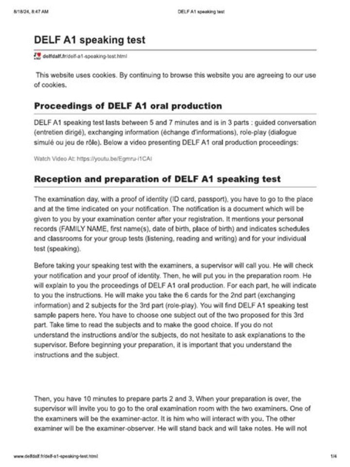 A1 Speaking Test PDF: Practice & Perfect Your English Speaking