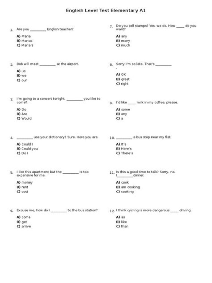 A1 Test English PDF – Perfect Practice for Fluency