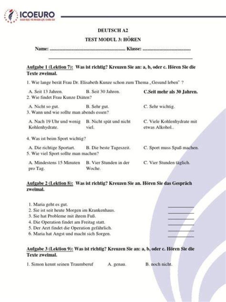 A2 German Test PDF: Practice & Pass Your Exam