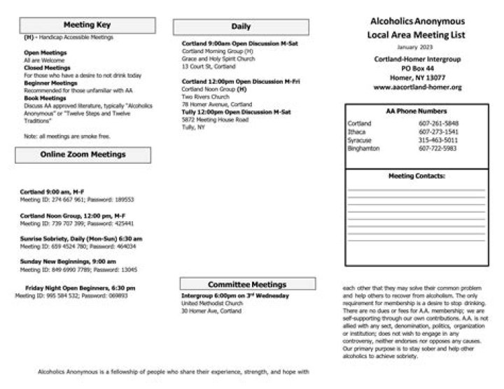 AA Meeting List Pinellas County PDF: Updated Attendance Tracker