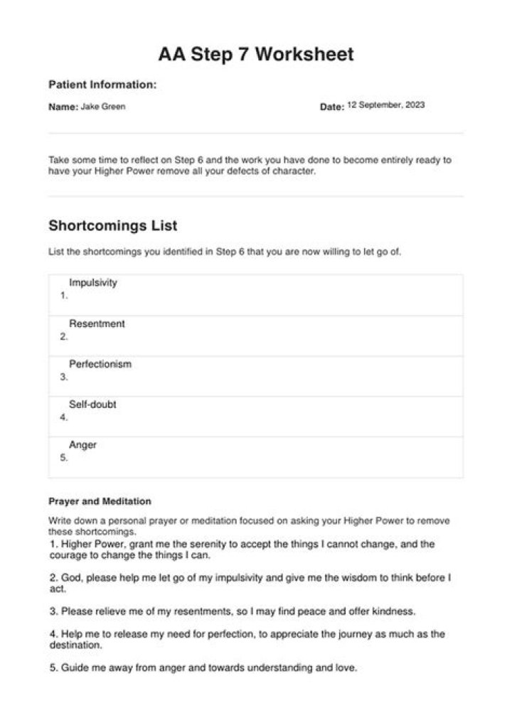 AA Step 7 Worksheet PDF – Free Download & Printable Workbook