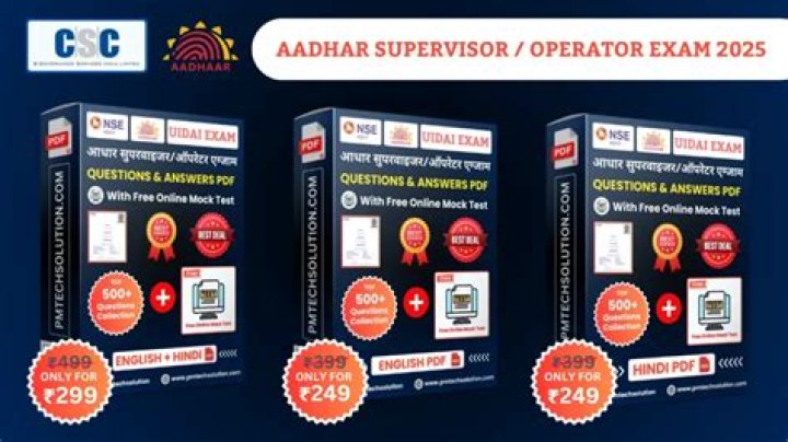 Aadhar Supervisor Exam Questions in English PDF 2019 Download