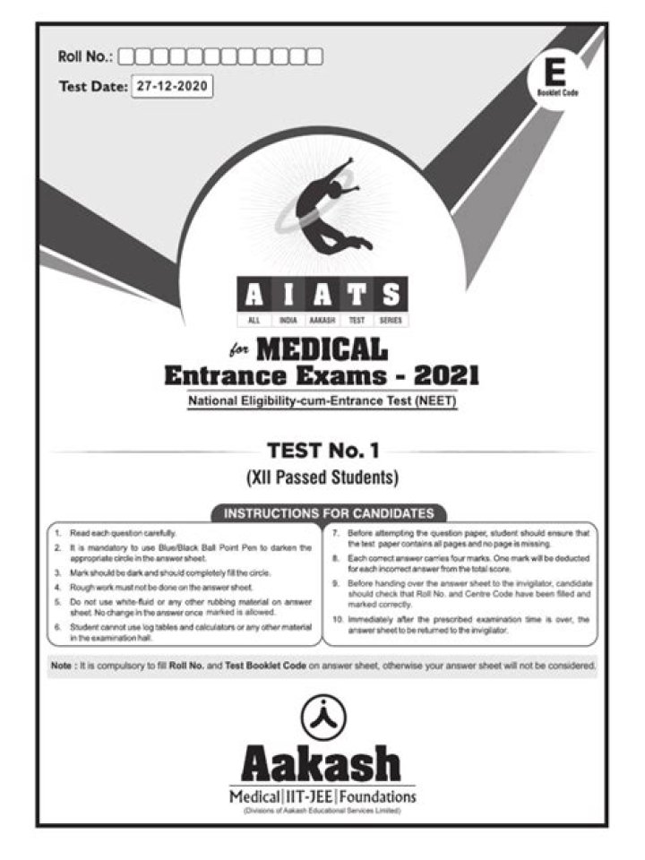 Aakash AIATS Medical 2019 Question Paper PDF Download – Free 2019 Edition