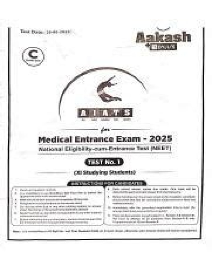 Aakash AIATS Question Paper Medical PDF Download – Free Study Materials