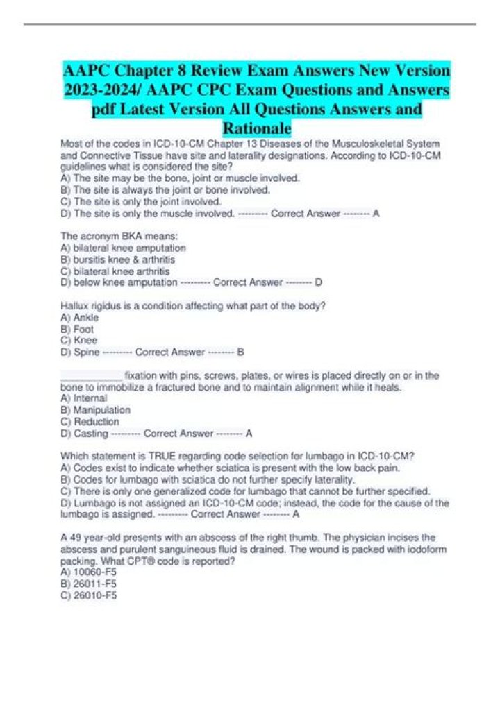 AAPC CPC Exam 2024: Free PDF Questions & Answers