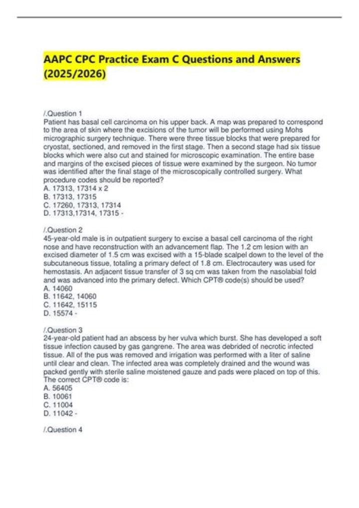 AAPC CPC Exam Questions & Answers PDF 2024: Complete Practice Set