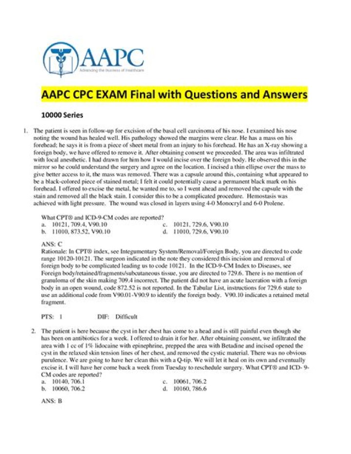 Free AAPC CPC Exam Questions & Answers PDF – Instant Download