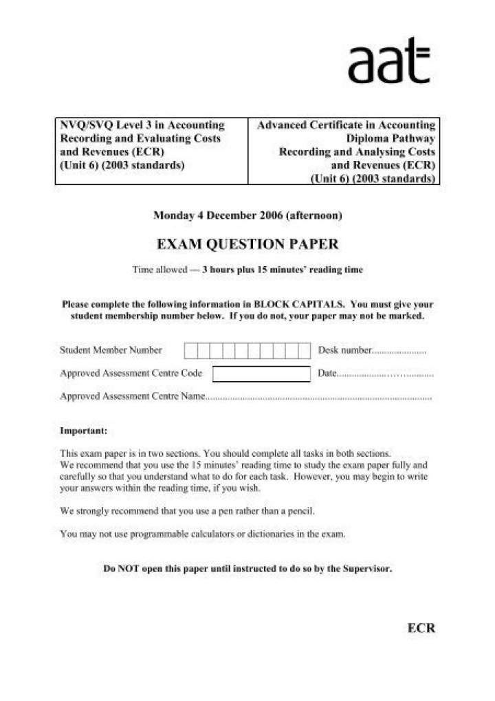 AAT Question Paper 2017 PDF Download – Exam Revision Resource